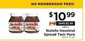 ShopRite Nutella Hazelnut Spread Twin Pack offer