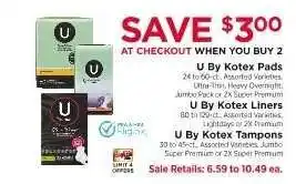 ShopRite U by Kotex Products offer