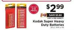 ShopRite Kodak Super Heavy Duty Batteries offer
