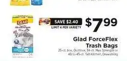 ShopRite Glad ForceFlex Trash Bags offer