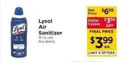 ShopRite Lysol Air Sanitizer offer