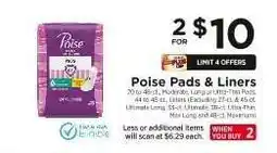 ShopRite Poise Pads & Liners offer
