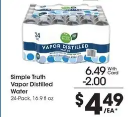 Kroger Simple Truth Vapor Distilled Water offer