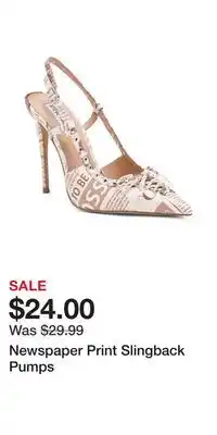 TJ Maxx Newspaper Print Slingback Pumps offer