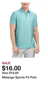 TJ Maxx Melange Sports Fit Polo offer