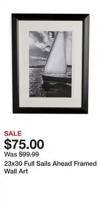 TJ Maxx 23x30 Full Sails Ahead Framed Wall Art offer
