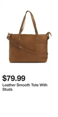 TJ Maxx Leather Smooth Tote With Studs offer