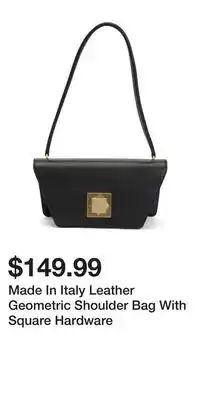 TJ Maxx Made In Italy Leather Geometric Shoulder Bag With Square Hardware offer
