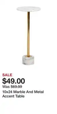 TJ Maxx 10x24 Marble And Metal Accent Table offer
