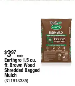 The Home Depot Earthgro 1.5 cu. ft. Brown Wood Shredded Bagged Mulch offer