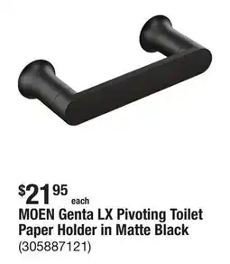 The Home Depot MOEN Genta LX Pivoting Toilet Paper Holder in Matte Black offer