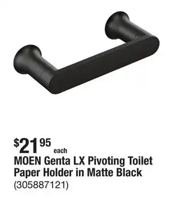 The Home Depot MOEN Genta LX Pivoting Toilet Paper Holder in Matte Black offer