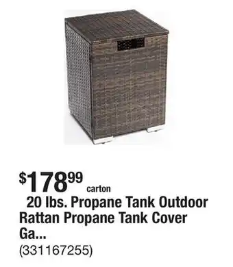 The Home Depot 20 lbs. Propane Tank Outdoor Rattan Propane Tank Cover Gas Bottle Cover (1-Piece) offer