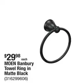 The Home Depot MOEN Banbury Towel Ring in Matte Black offer
