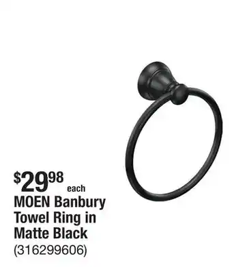 The Home Depot MOEN Banbury Towel Ring in Matte Black offer
