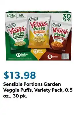 Sam's Club Sensible Portions Garden Veggie Puffs, Variety Pack, 0.5 oz., 30 pk offer