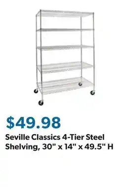 Sam's Club Seville Classics 4-Tier Steel Shelving, 30 x 14 x 49.5 H offer