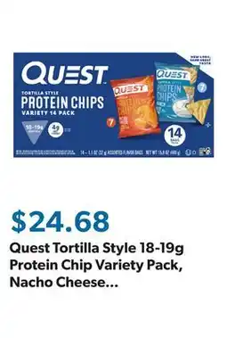 Sam's Club Quest Tortilla Style 18-19g Protein Chip Variety Pack, Nacho Cheese & Ranch, 14 ct offer