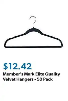 Sam's Club Member's Mark Elite Quality Velvet Hangers - 50 Pack offer