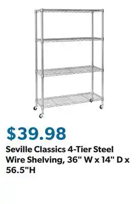 Sam's Club Seville Classics 4-Tier Steel Wire Shelving, 36 W x 14 D x 56.5H offer