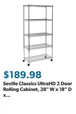 Sam's Club Seville Classics UltraHD 2 Door Rolling Cabinet, 28 W x 18 D x 34.5 H offer