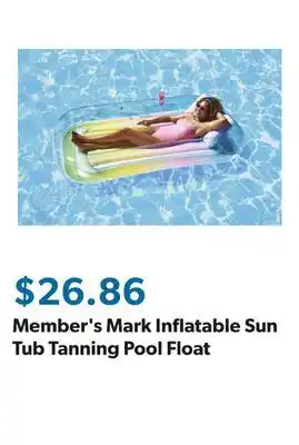 Sam's Club Member's Mark Inflatable Sun Tub Tanning Pool Float offer