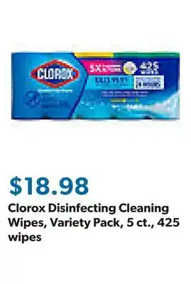 Sam's Club Clorox Disinfecting Cleaning Wipes, Variety Pack, 5 ct., 425 wipes offer