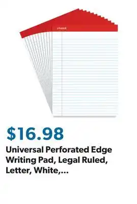 Sam's Club Universal Perforated Edge Writing Pad, Legal Ruled, Letter, White, 50-Sheet Pads, 12ct offer