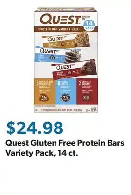 Sam's Club Quest Gluten Free Protein Bars Variety Pack, 14 ct offer