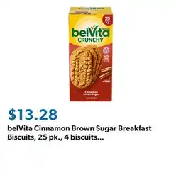 Sam's Club belVita Cinnamon Brown Sugar Breakfast Biscuits, 25 pk., 4 biscuits per pack offer