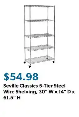 Sam's Club Seville Classics 5-Tier Steel Wire Shelving, 30 W x 14 D x 61.5 H offer