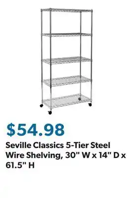 Sam's Club Seville Classics 5-Tier Steel Wire Shelving, 30 W x 14 D x 61.5 H offer