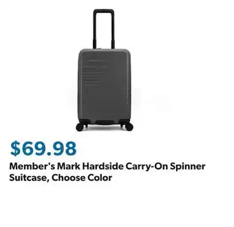 Sam's Club Member's Mark Hardside Carry-On Spinner Suitcase, Choose Color offer