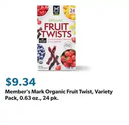 Sam's Club Member's Mark Organic Fruit Twist, Variety Pack, 0.63 oz., 24 pk offer