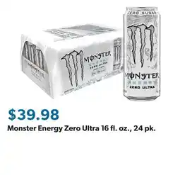 Sam's Club Monster Energy Zero Ultra 16 fl. oz., 24 pk offer