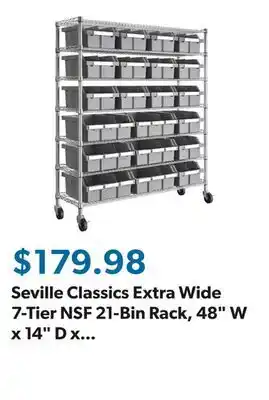 Sam's Club Seville Classics Extra Wide 7-Tier NSF 21-Bin Rack, 48 W x 14 D x 56 H offer