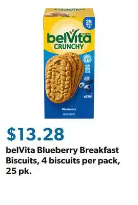 Sam's Club belVita Blueberry Breakfast Biscuits, 4 biscuits per pack, 25 pk offer