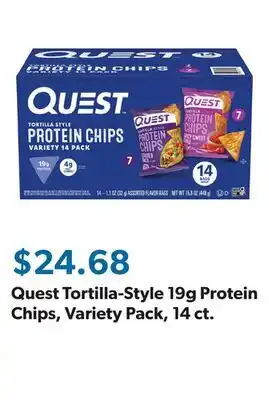 Sam's Club Quest Tortilla-Style 19g Protein Chips, Variety Pack, 14 ct offer