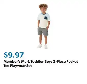 Sam's Club Member's Mark Toddler Boys 2-Piece Pocket Tee Playwear Set offer