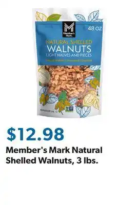 Sam's Club Member's Mark Natural Shelled Walnuts, 3 lbs offer