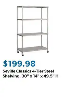 Sam's Club Seville Classics 4-Tier Steel Shelving, 30 x 14 x 49.5 H offer
