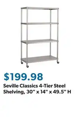Sam's Club Seville Classics 4-Tier Steel Shelving, 30 x 14 x 49.5 H offer