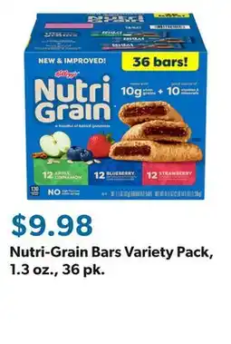 Sam's Club Nutri-Grain Bars Variety Pack, 1.3 oz., 36 pk offer