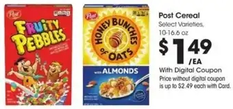 Kroger Post Cereal offer