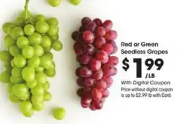 Kroger Red or Green Seedless Grapes offer