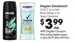 Kroger Degree Deodorant offer