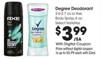 Kroger Degree Deodorant offer