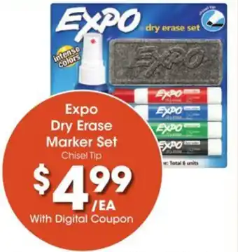 Kroger Expo Dry Erase Marker Set Chisel Tip offer