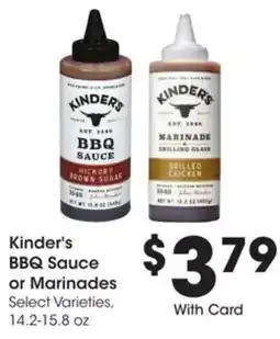 Kroger Kinder's BBQ Sauce or Marinades offer