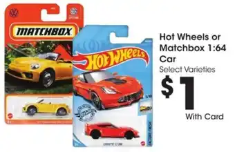 Kroger Hot Wheels or Matchbox 1:64 Car offer